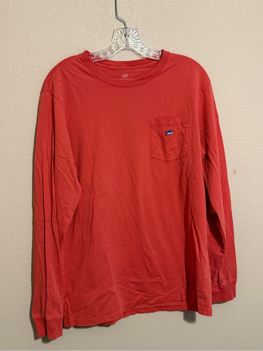 Southern Tide Long-Sleeve Pocket Tee in Coral
